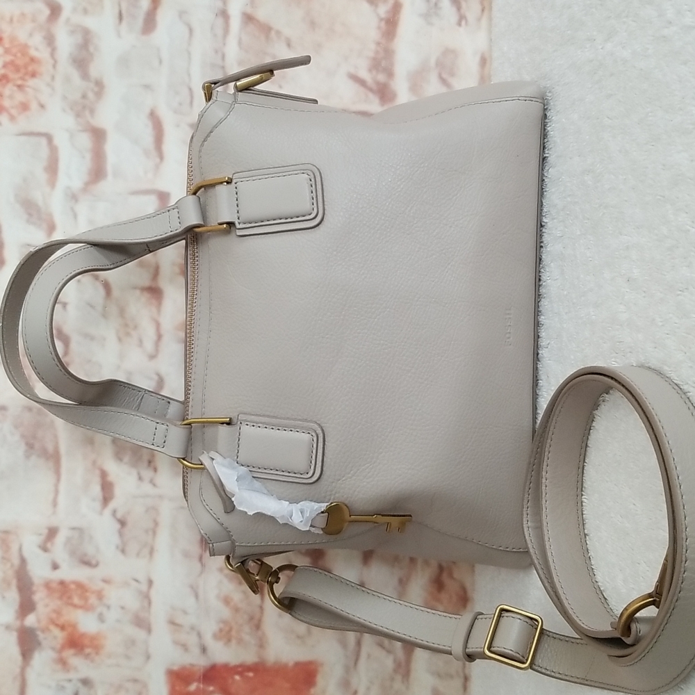 New Fossil Jacqueline Leather Satchel